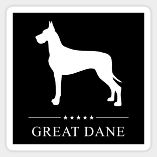 Great Dane Dog White Silhouette Magnet